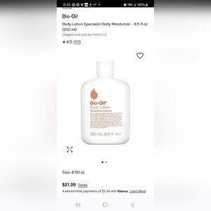 Bio-Oil Body Lotion New in Box Retail $22